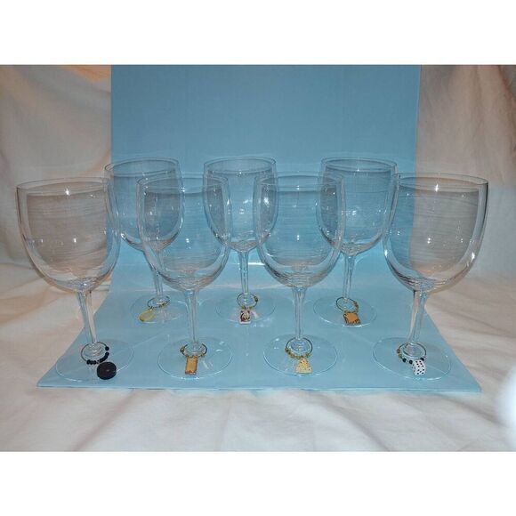 Set Of 7 Wine Glasses With Charms - Picture 7 of 7
